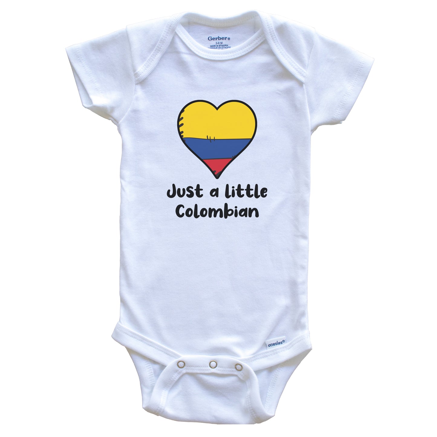 Just A Little Colombian Colombia Flag Heart Baby Onesie