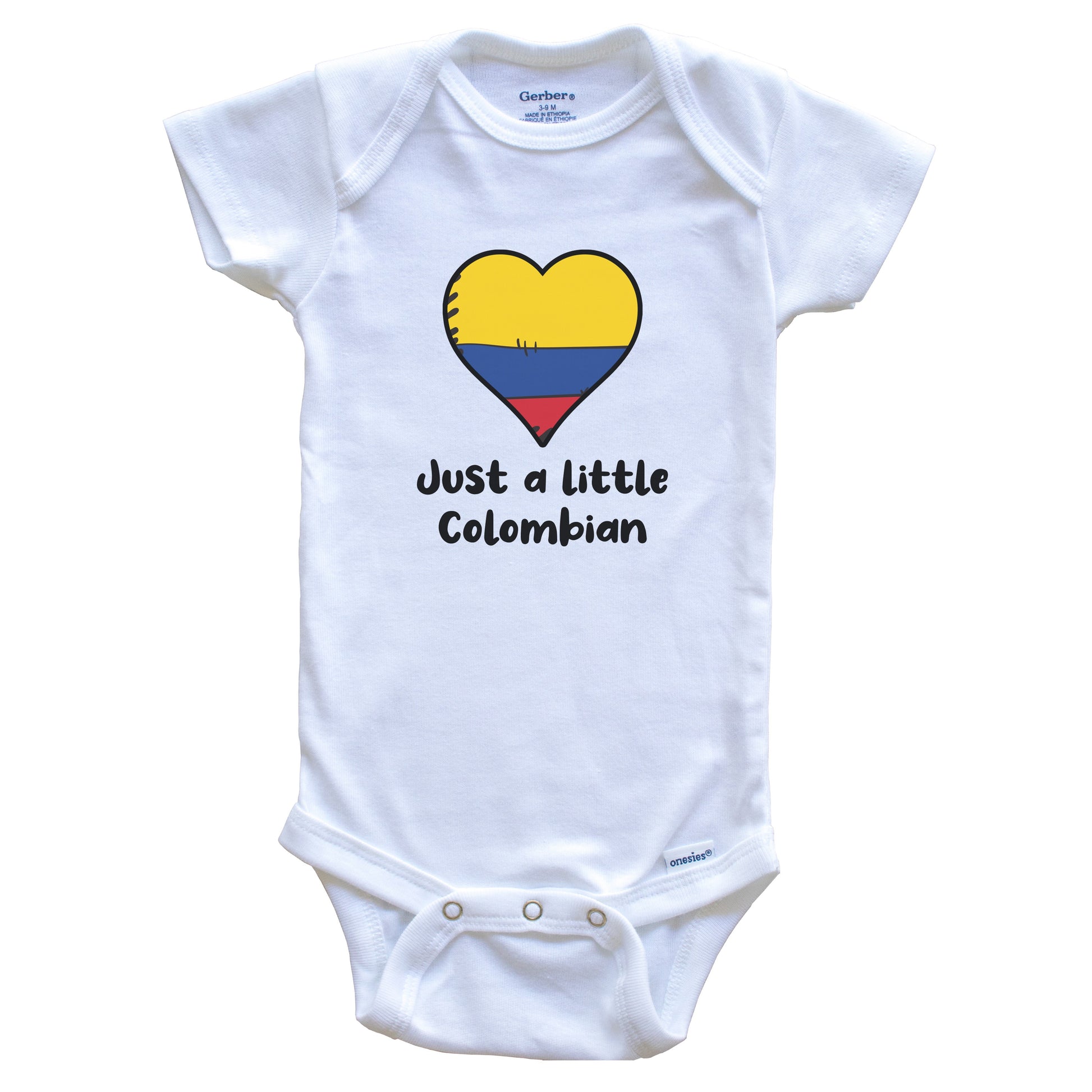 Just A Little Colombian Colombia Flag Heart Baby Onesie