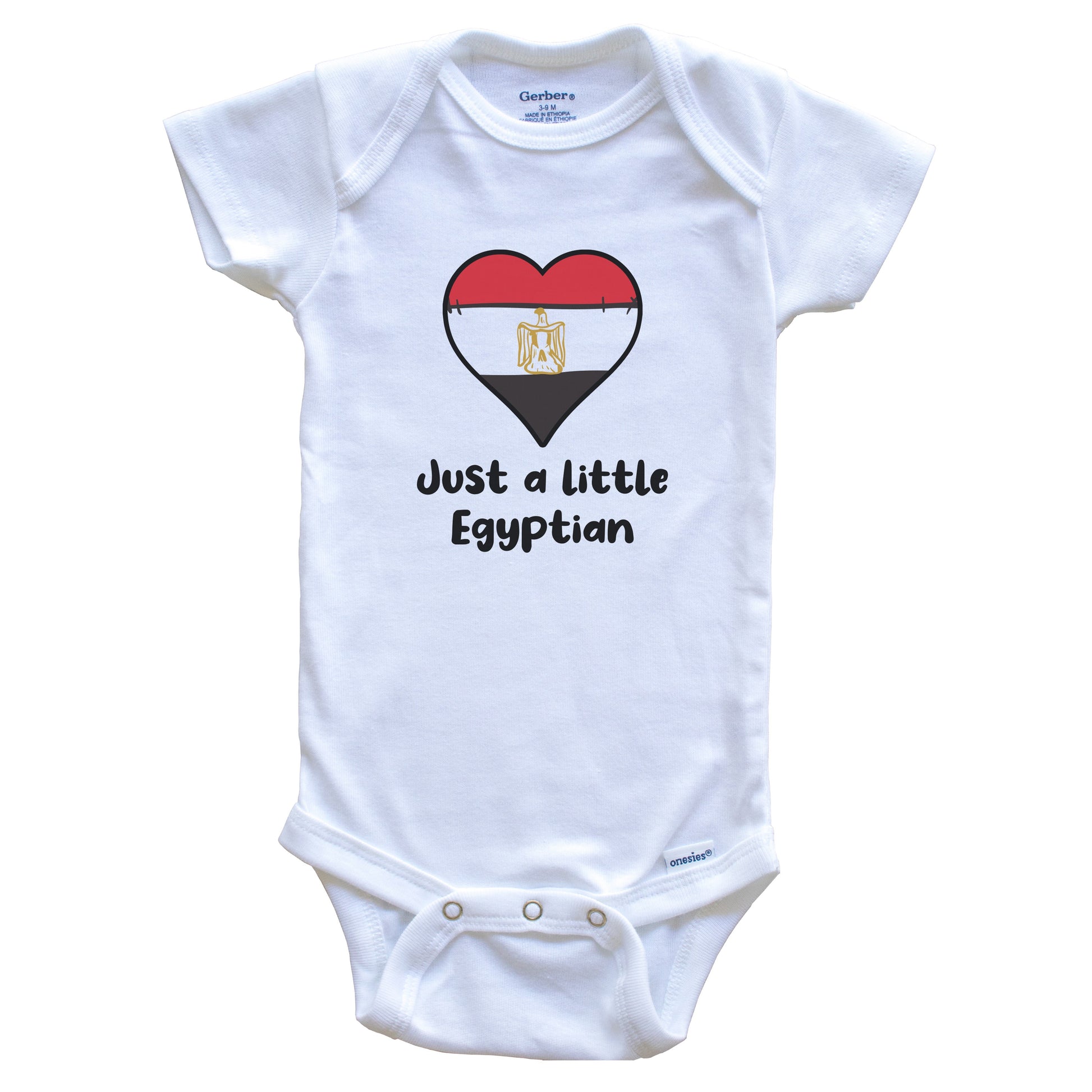 Just A Little Egyptian Egypt Flag Heart Baby Onesie