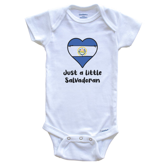Just A Little Salvadoran El Salvador Flag Heart Baby Onesie
