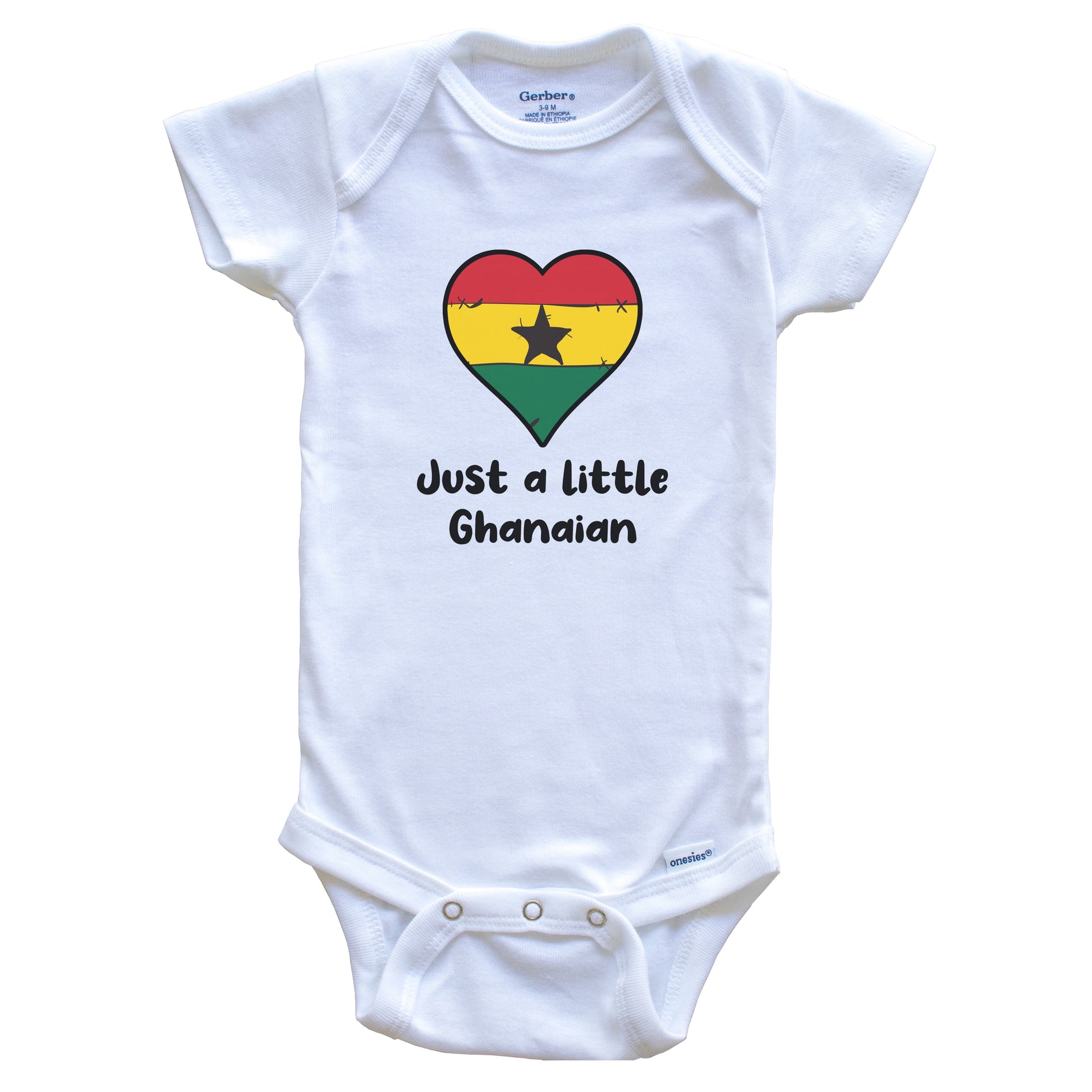 Just A Little Ghanaian Ghana Flag Heart Baby Onesie