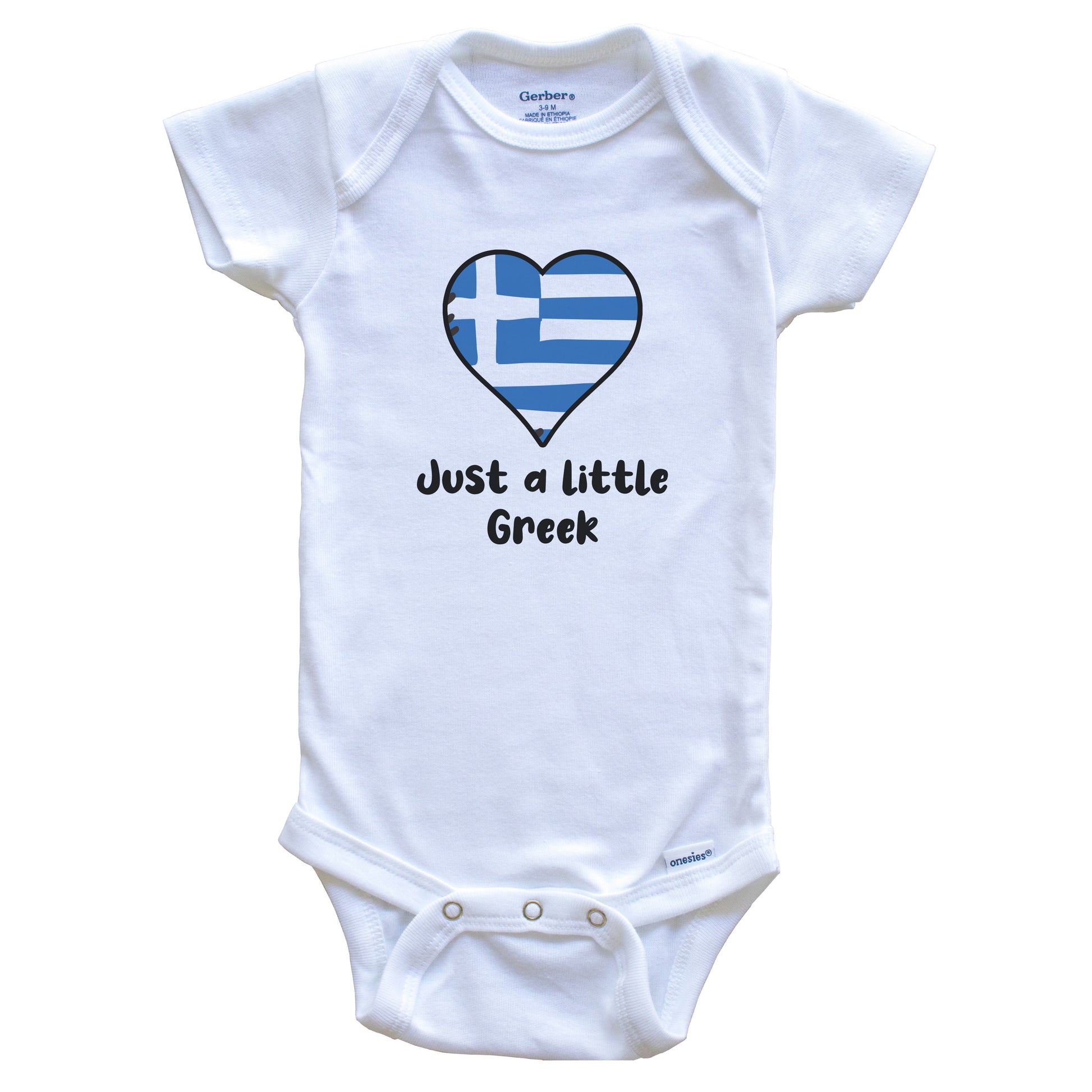 Just A Little Greek Greece Flag Heart Baby Onesie