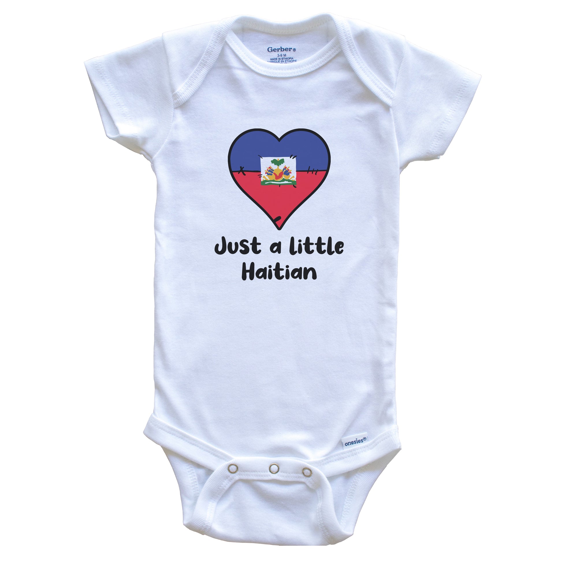 Just A Little Haitian Haiti Flag Heart Baby Onesie