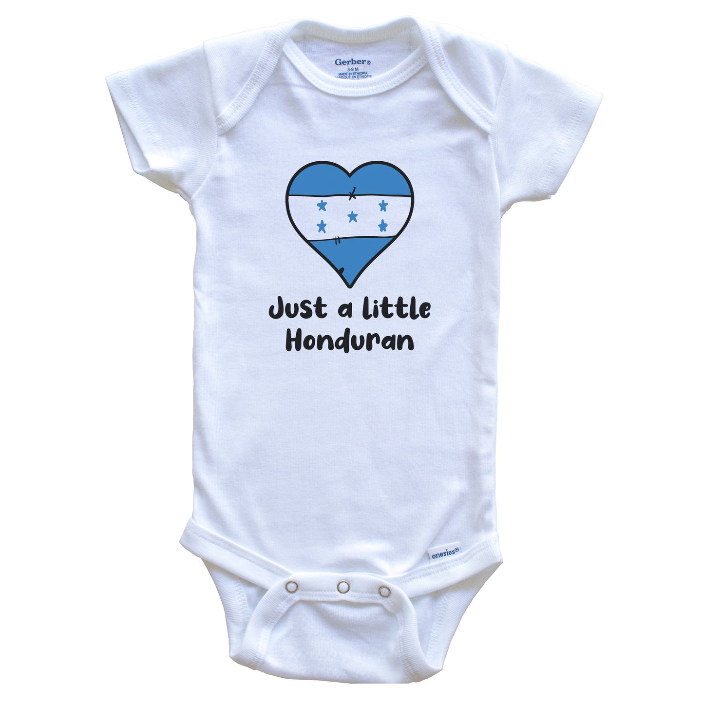 Just A Little Honduran Honduras Flag Heart Baby Onesie