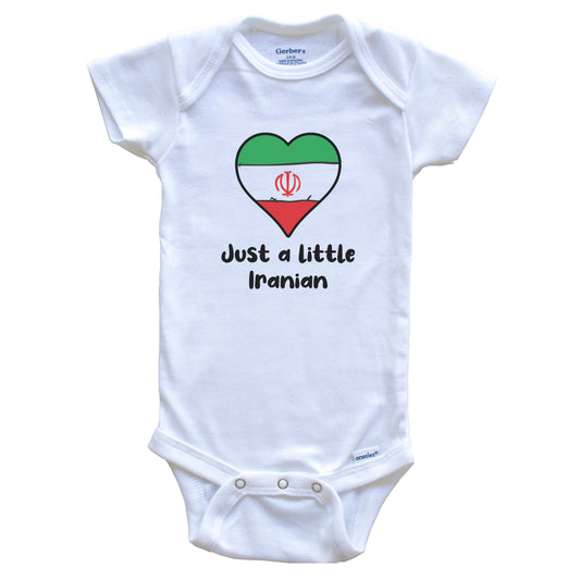 Just A Little Iranian Iran Flag Heart Baby Onesie