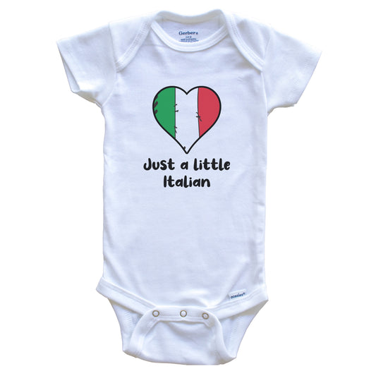 Just A Little Italian Italy Flag Heart Baby Onesie