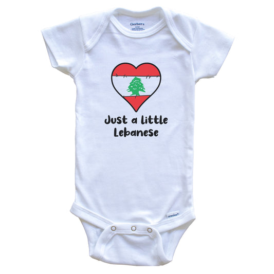 Just A Little Lebanese Lebanon Flag Heart Baby Onesie