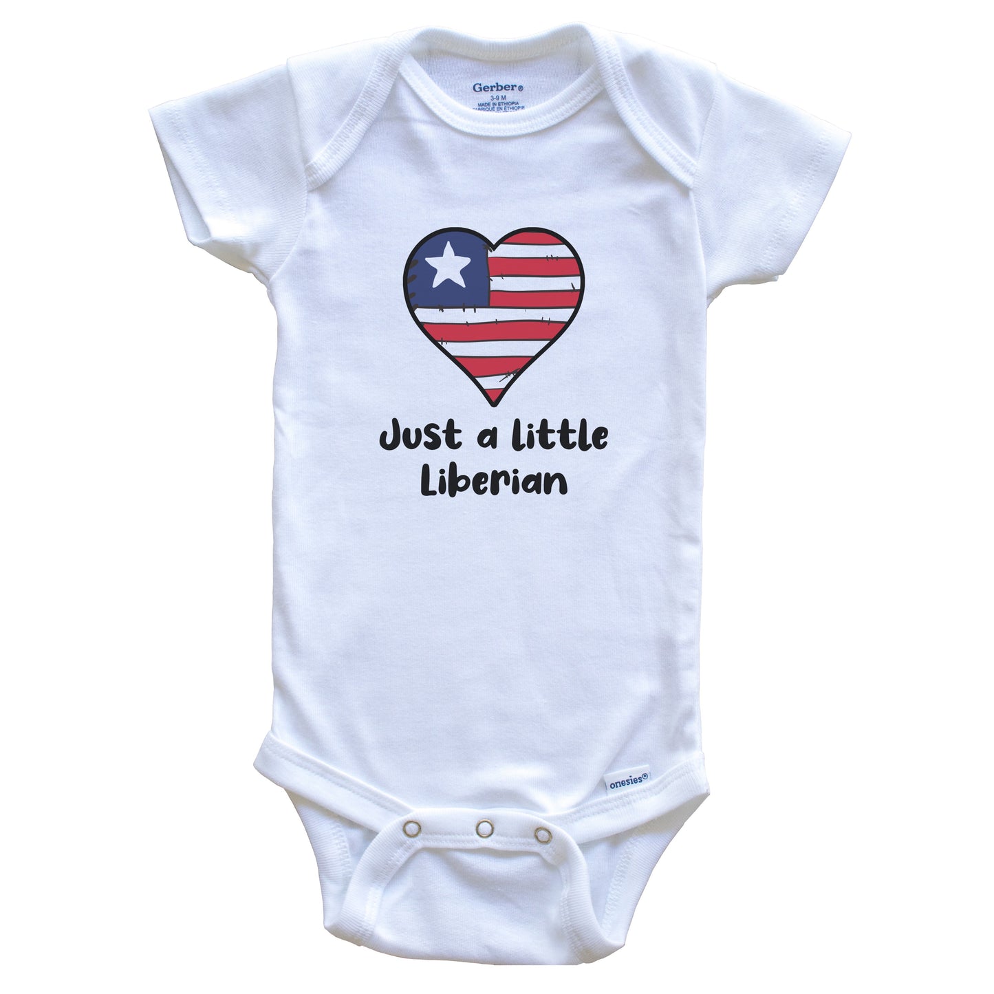 Just A Little Liberian Liberia Flag Heart Baby Onesie