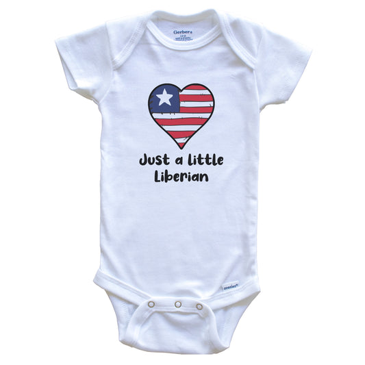 Just A Little Liberian Liberia Flag Heart Baby Onesie