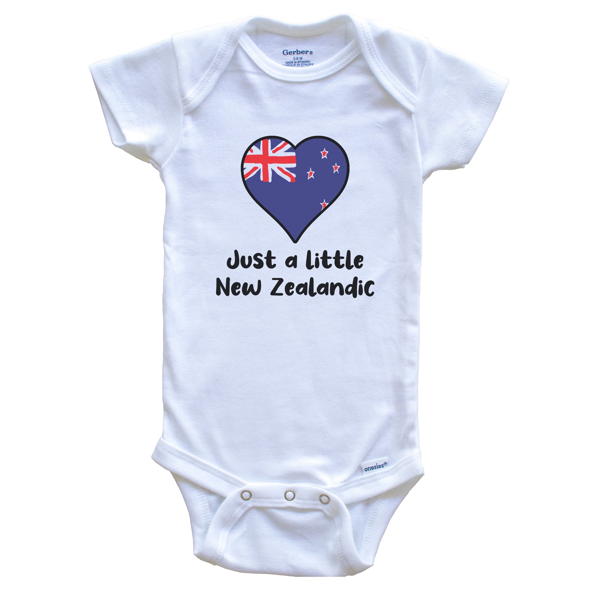 Just A Little New Zealandic New Zealand Flag Heart Baby Onesie