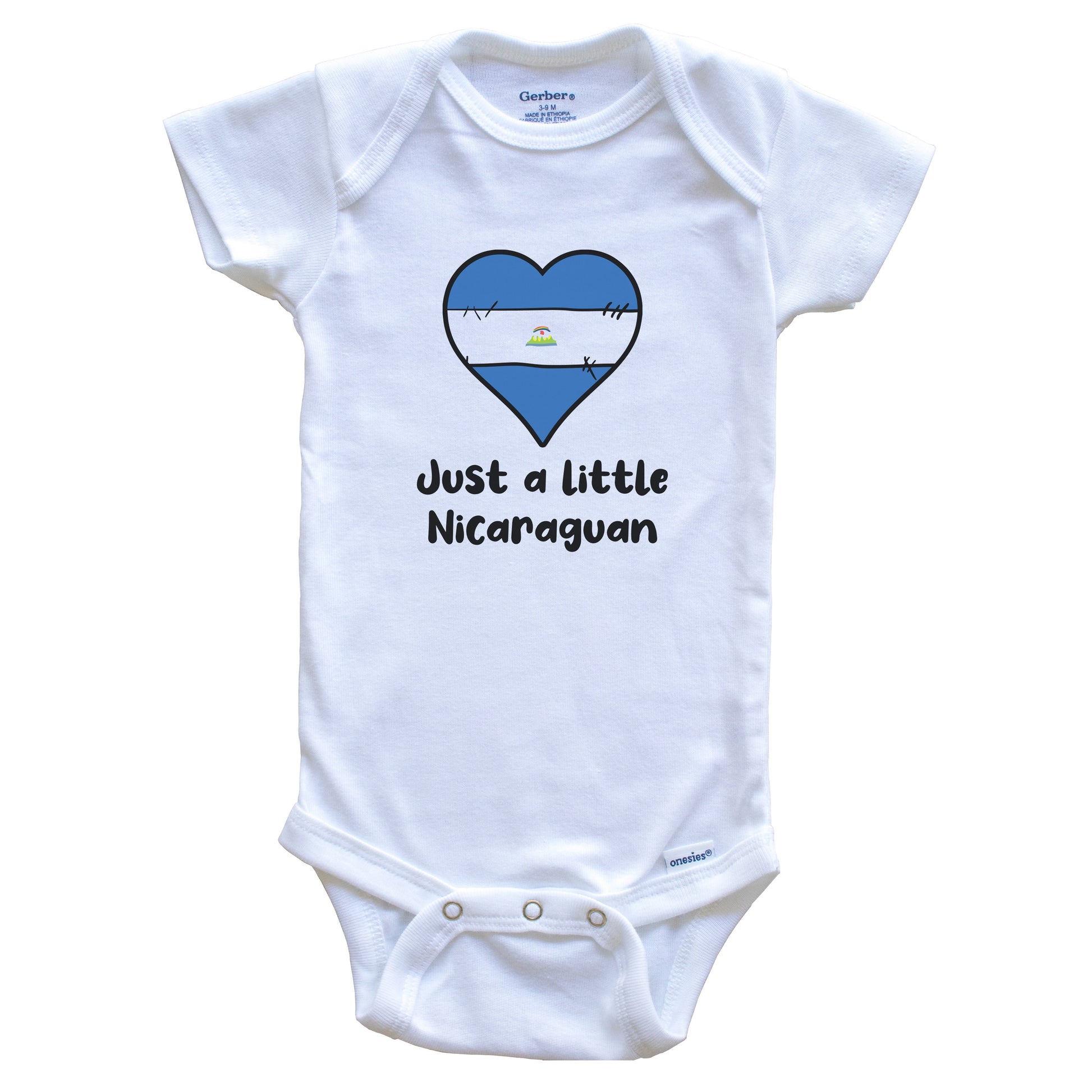 Just A Little Nicaraguan Nicaragua Flag Heart Baby Onesie