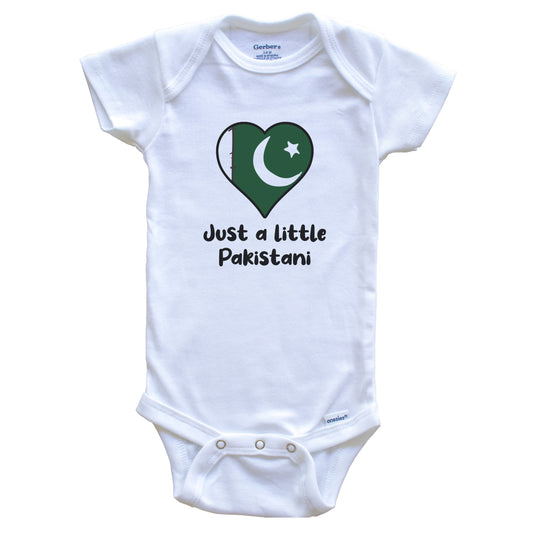 Just A Little Pakistani Pakistan Flag Heart Baby Onesie