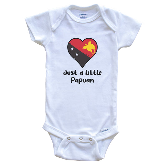 Just A Little Papuan Papua New Guinea Flag Heart Baby Onesie