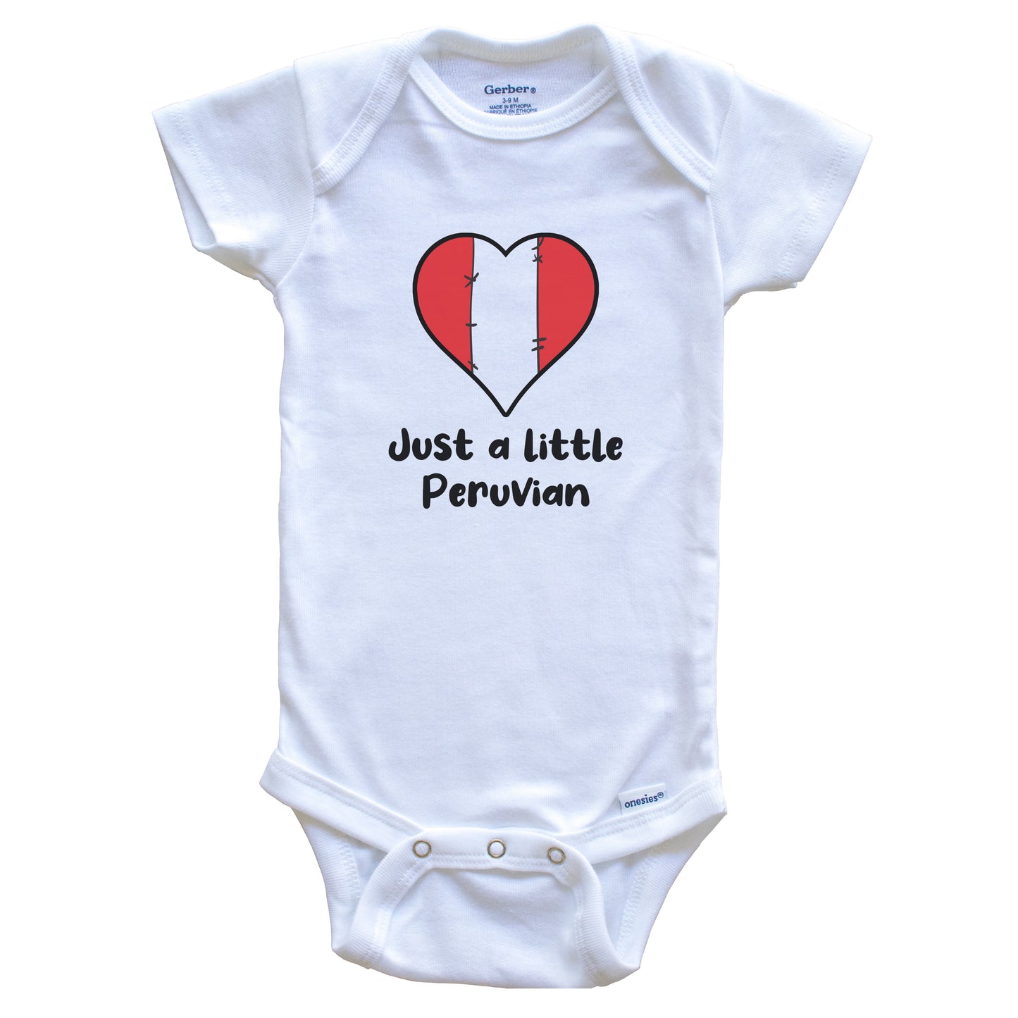 Just A Little Peruvian Peru Flag Heart Baby Onesie