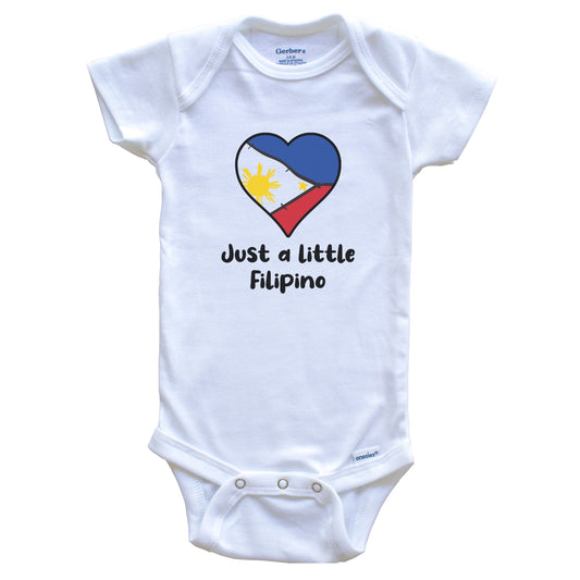 Just A Little Filipino Philippines Flag Heart Baby Onesie