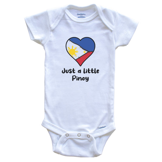 Just A Little Pinoy Philippines Flag Heart Baby Onesie