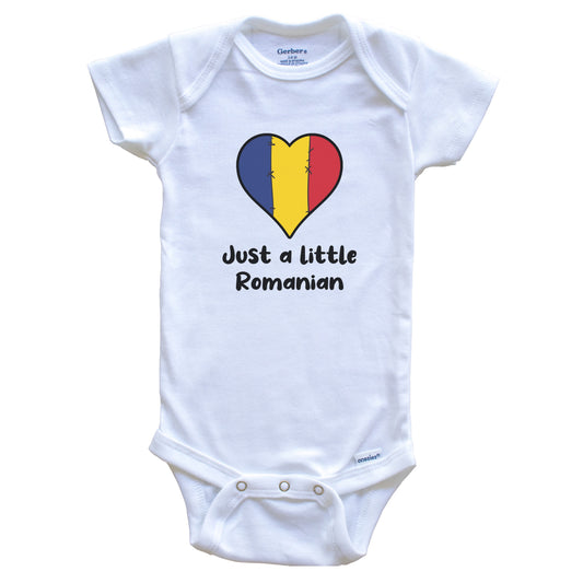 Just A Little Romanian Romania Flag Heart Baby Onesie