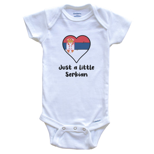 Just A Little Serbian Serbia Flag Heart Baby Onesie