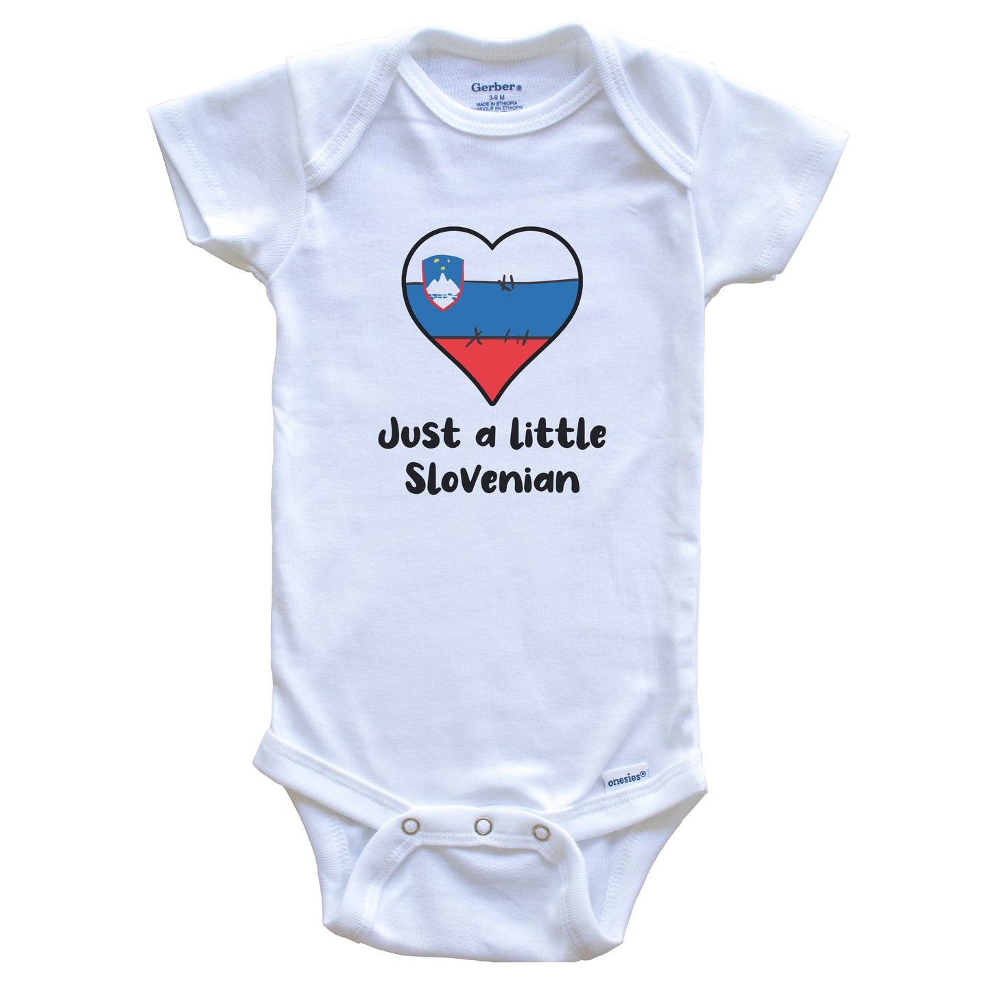 Just A Little Slovenian Slovenia Flag Heart Baby Onesie