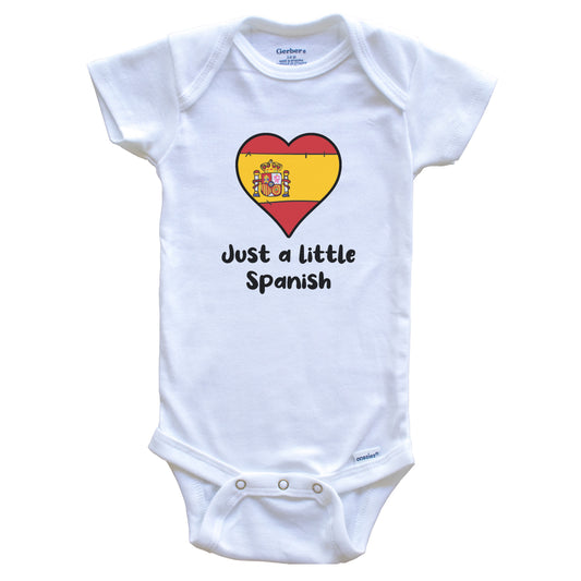 Just A Little Spanish Spain Flag Heart Baby Onesie