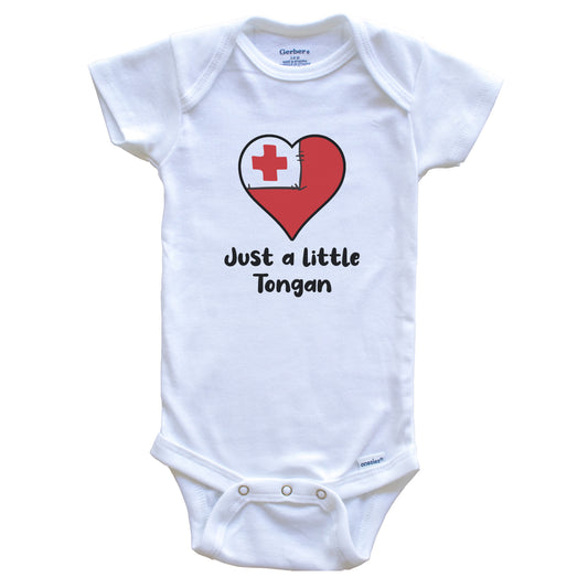 Just A Little Tongan Tonga Flag Heart Baby Onesie