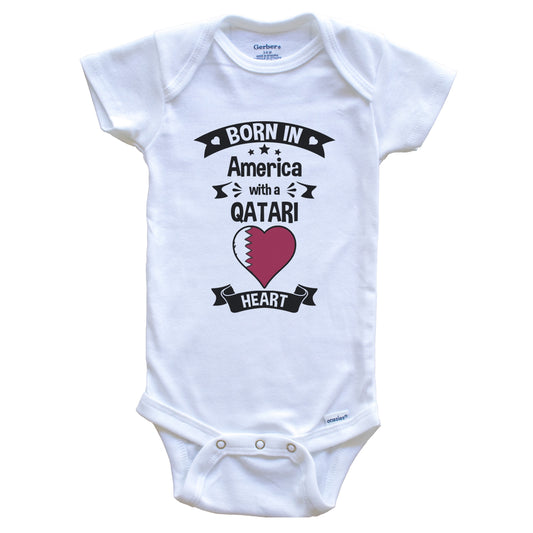 Born In America With A Qatari Heart Baby Onesie