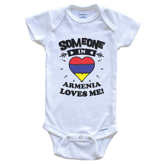 Someone In Armenia Loves Me Armenian Flag Heart Baby Onesie