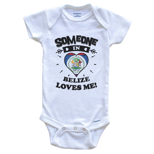 Someone In Belize Loves Me Belizean Flag Heart Baby Onesie