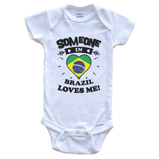 Someone In Brazil Loves Me Brazilian Flag Heart Baby Onesie