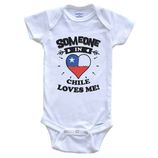 Someone In Chile Loves Me Chilean Flag Heart Baby Onesie