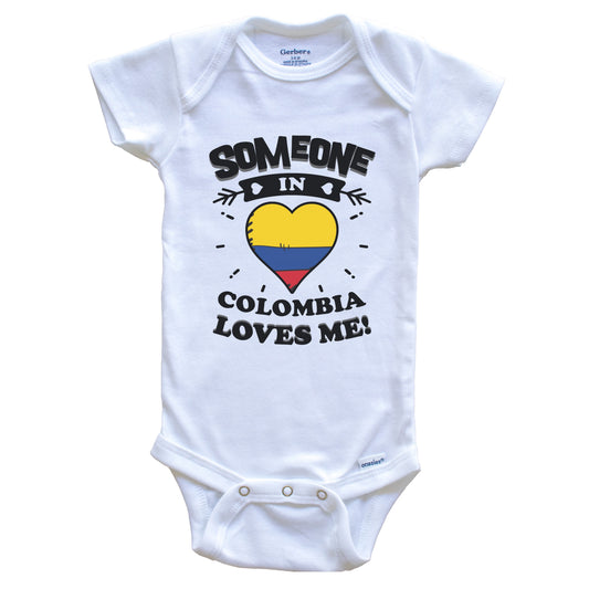 Someone In Colombia Loves Me Colombian Flag Heart Baby Onesie