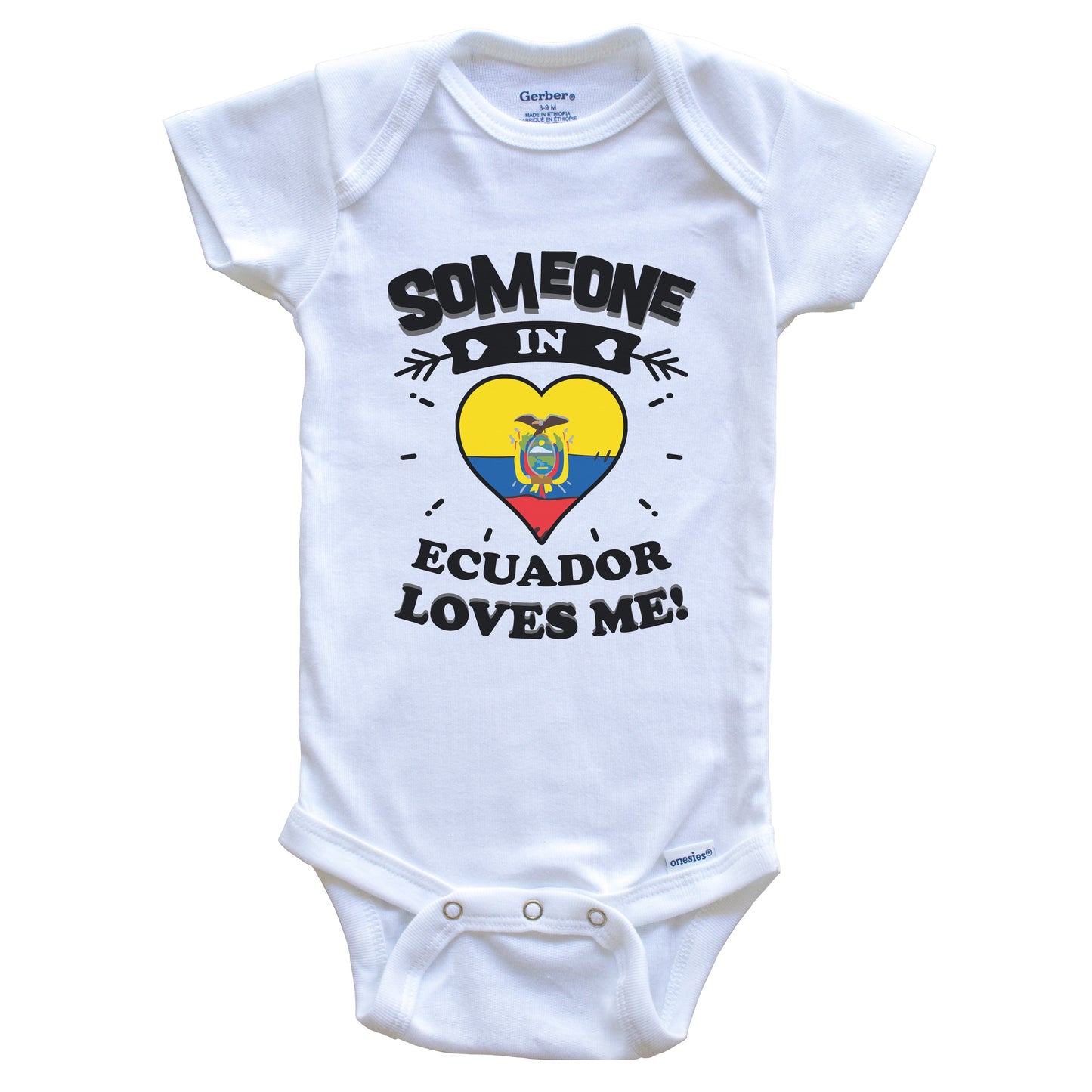 Someone In Ecuador Loves Me Ecuadorian Flag Heart Baby Onesie