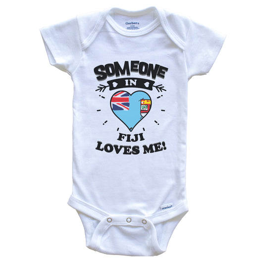 Someone In Fiji Loves Me Fijian Flag Heart Baby Onesie