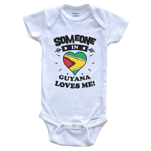 Someone In Guyana Loves Me Guyanese Flag Heart Baby Onesie