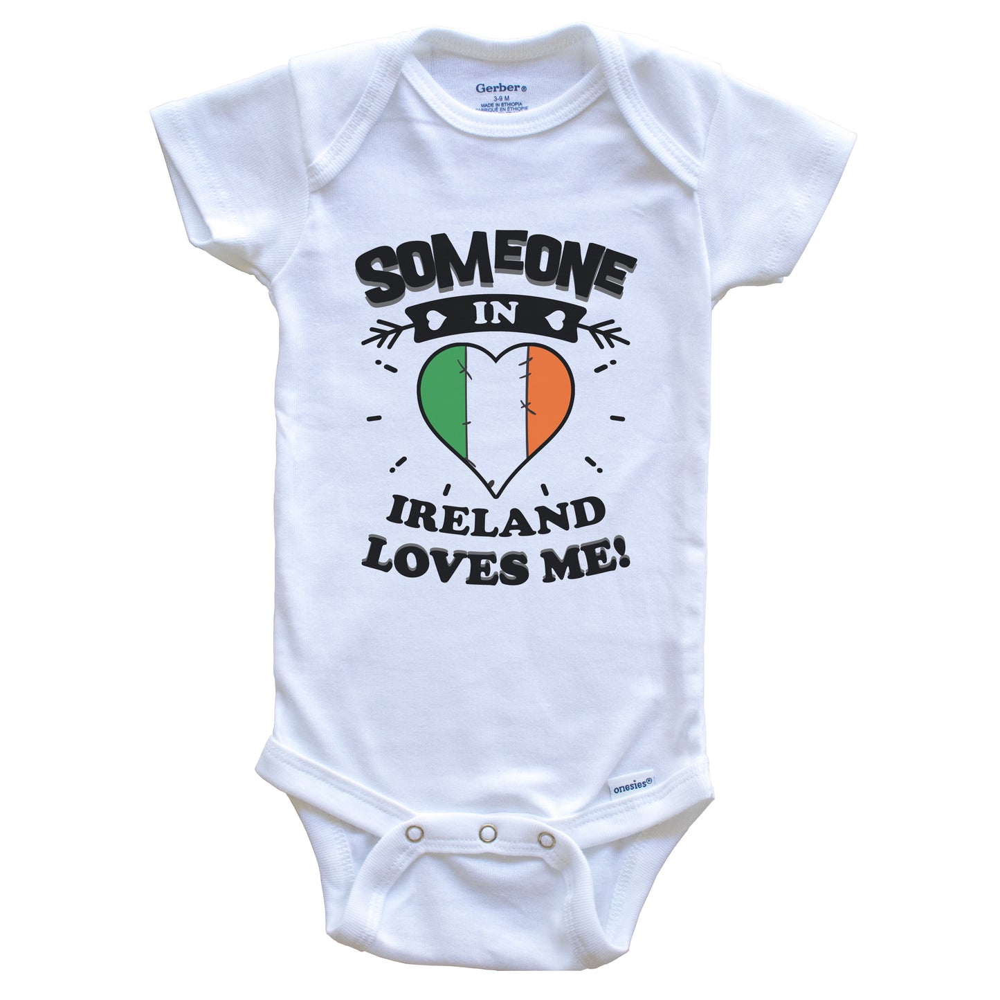 Someone In Ireland Loves Me Irish Flag Heart Baby Onesie