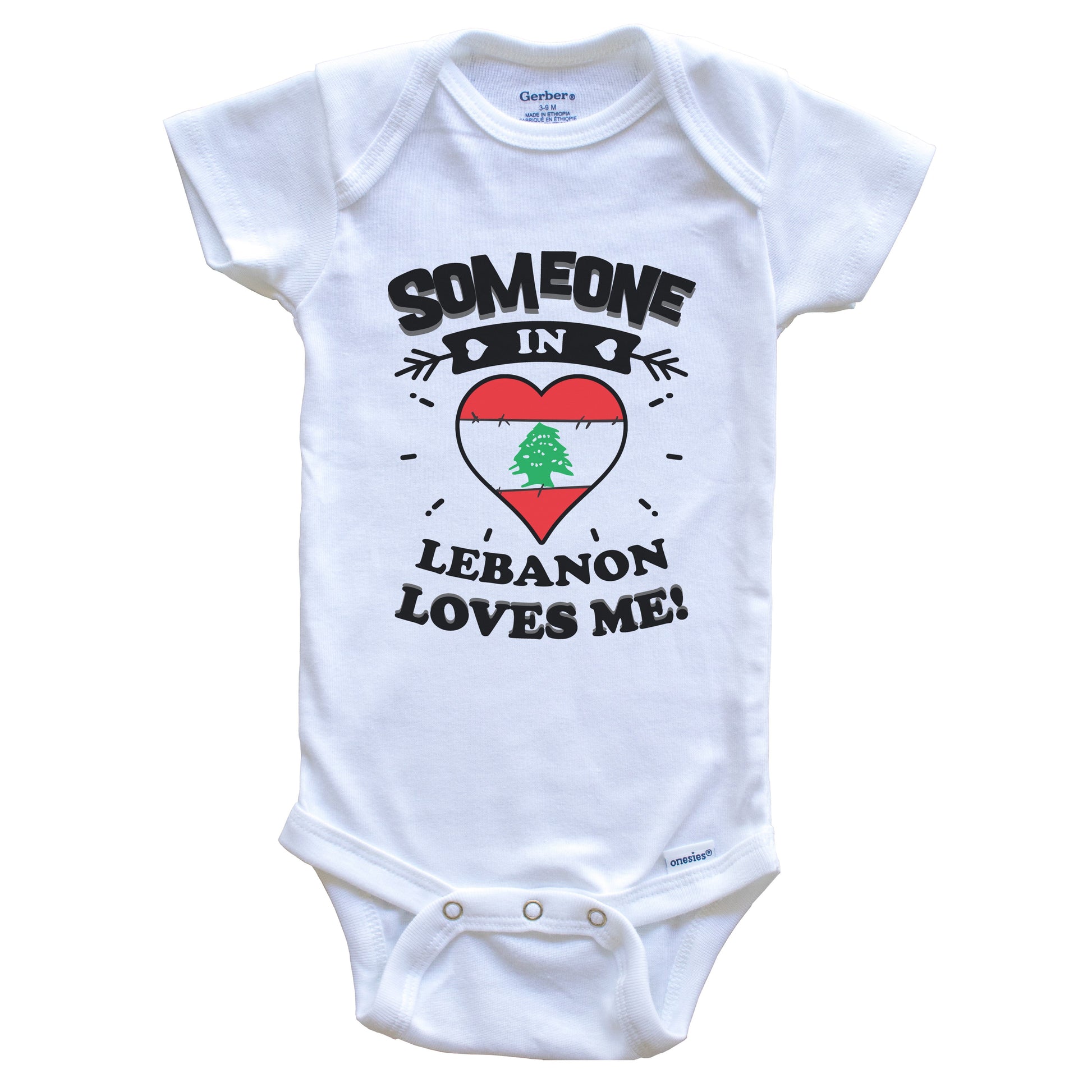 Someone In Lebanon Loves Me Lebanese Flag Heart Baby Onesie
