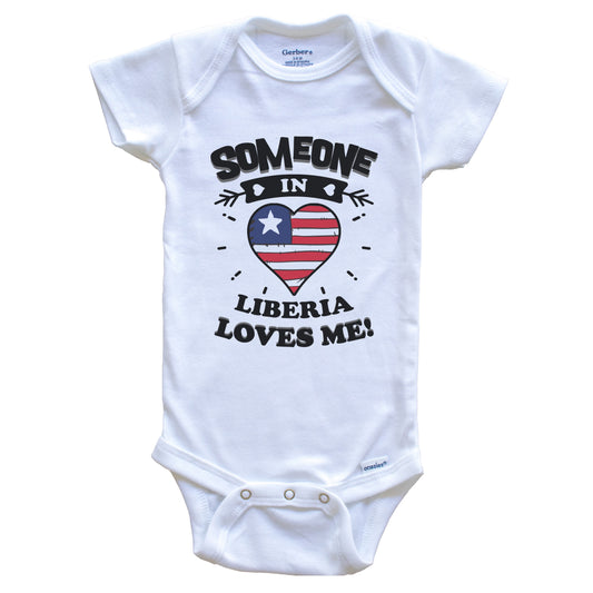 Someone In Liberia Loves Me Liberian Flag Heart Baby Onesie