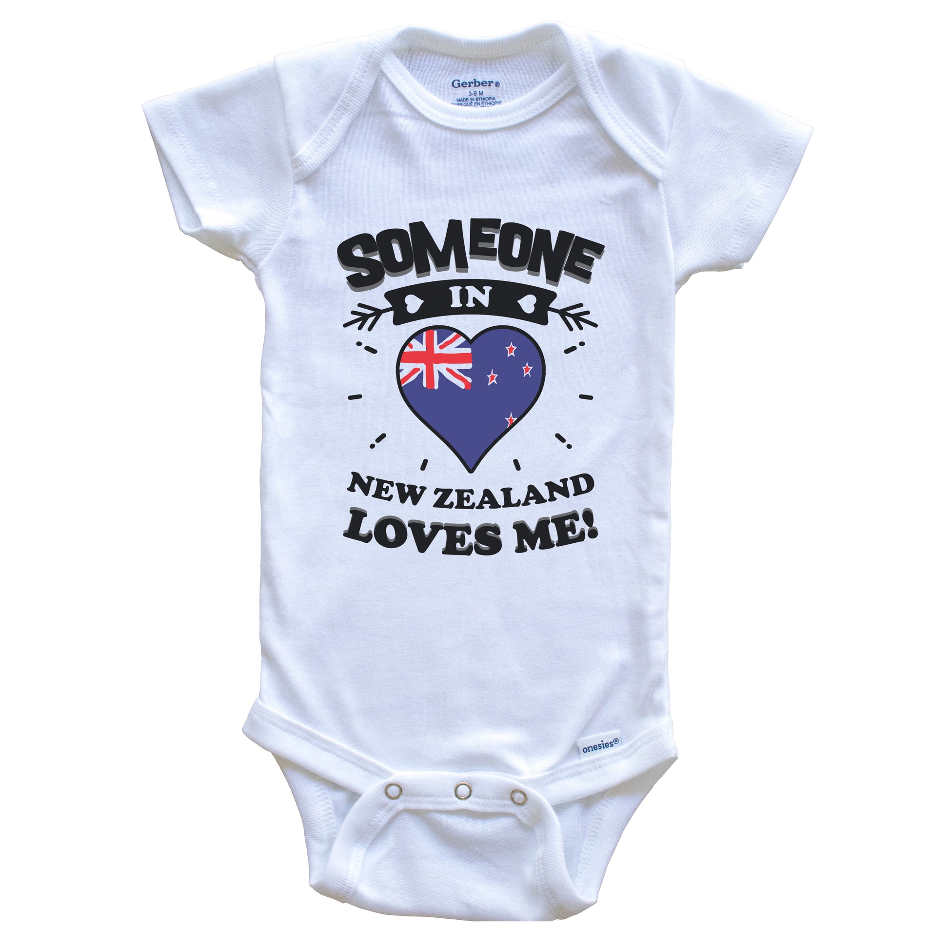 Someone In New Zealand Loves Me New Zealandic Flag Heart Baby Onesie