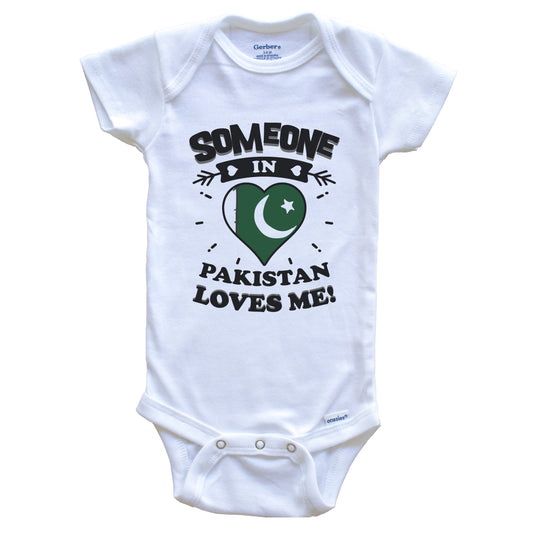 Someone In Pakistan Loves Me Pakistani Flag Heart Baby Onesie