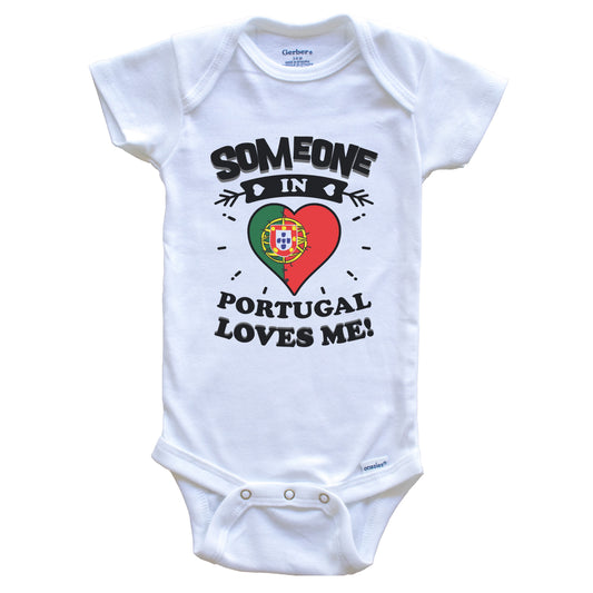 Someone In Portugal Loves Me Portuguese Flag Heart Baby Onesie