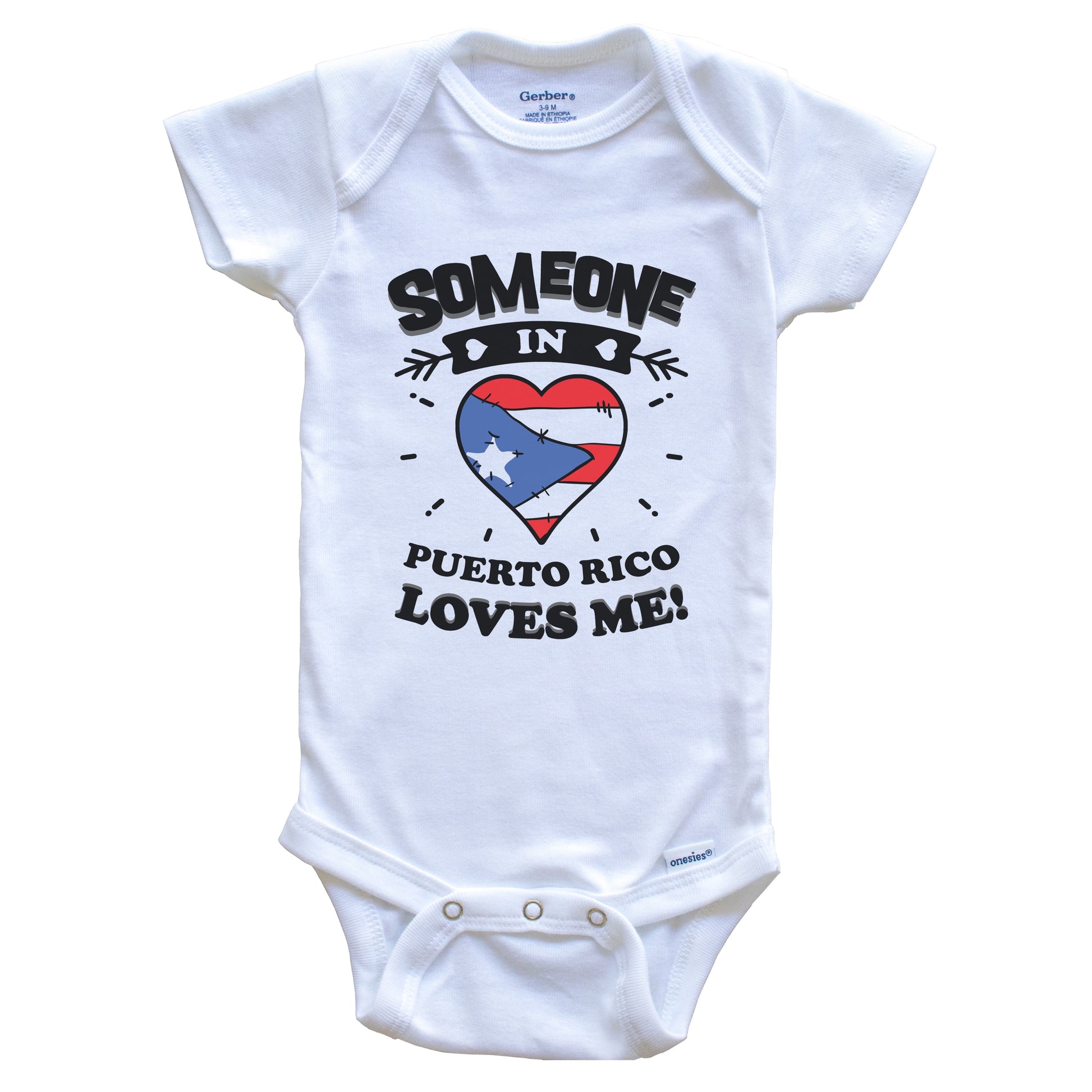 Someone In Puerto Rico Loves Me Puerto Rican Flag Heart Baby Onesie