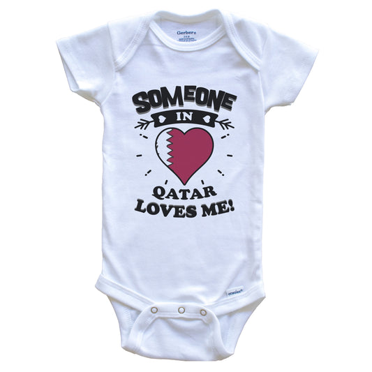 Someone In Qatar Loves Me Qatari Flag Heart Baby Onesie