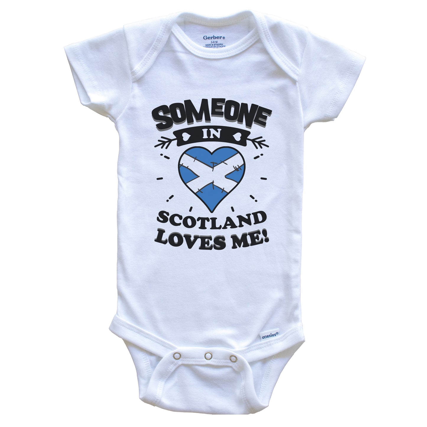 Someone In Scotland Loves Me Scottish Flag Heart Baby Onesie