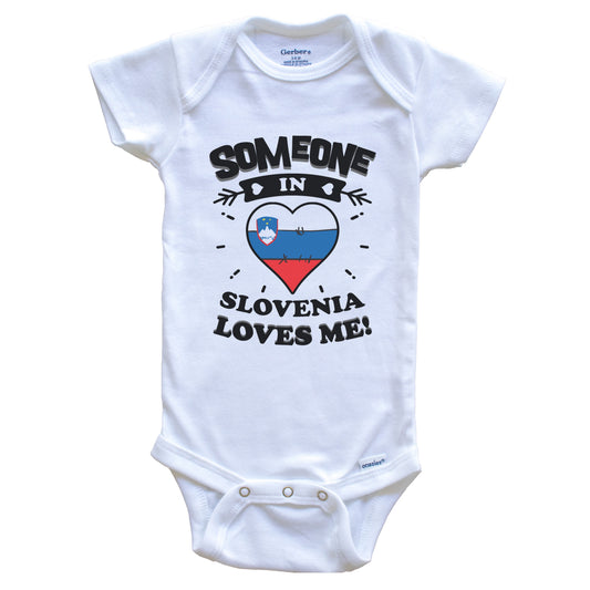Someone In Slovenia Loves Me Slovenian Flag Heart Baby Onesie