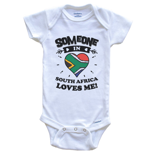 Someone In South Africa Loves Me South African Flag Heart Baby Onesie