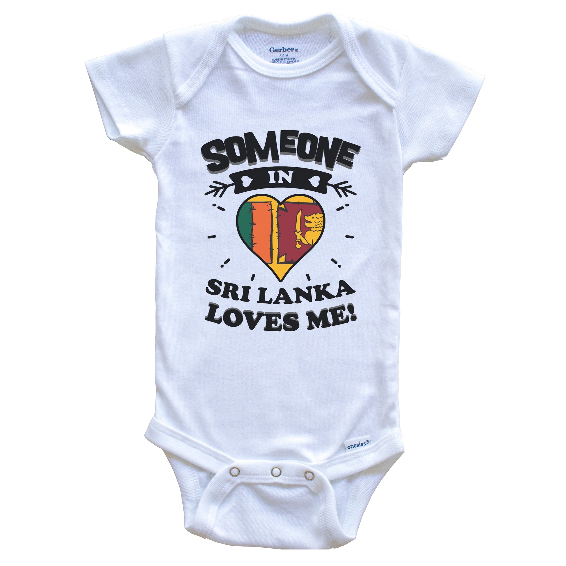 Someone In Sri Lanka Loves Me Sri Lankan Flag Heart Baby Onesie