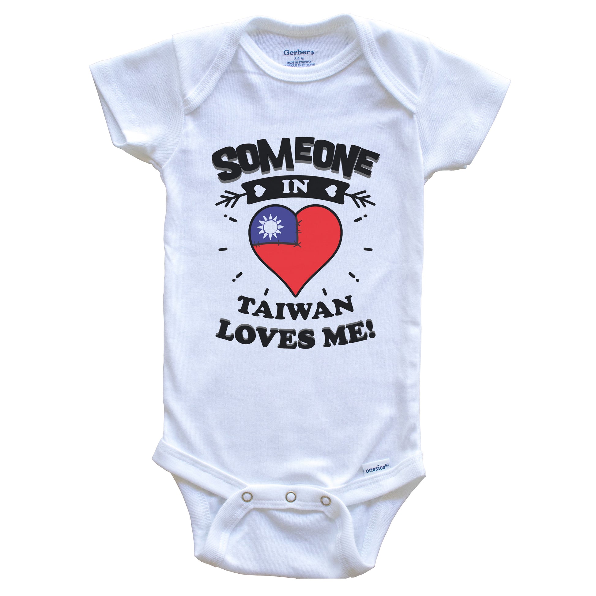 Someone In Taiwan Loves Me Taiwanese Flag Heart Baby Onesie