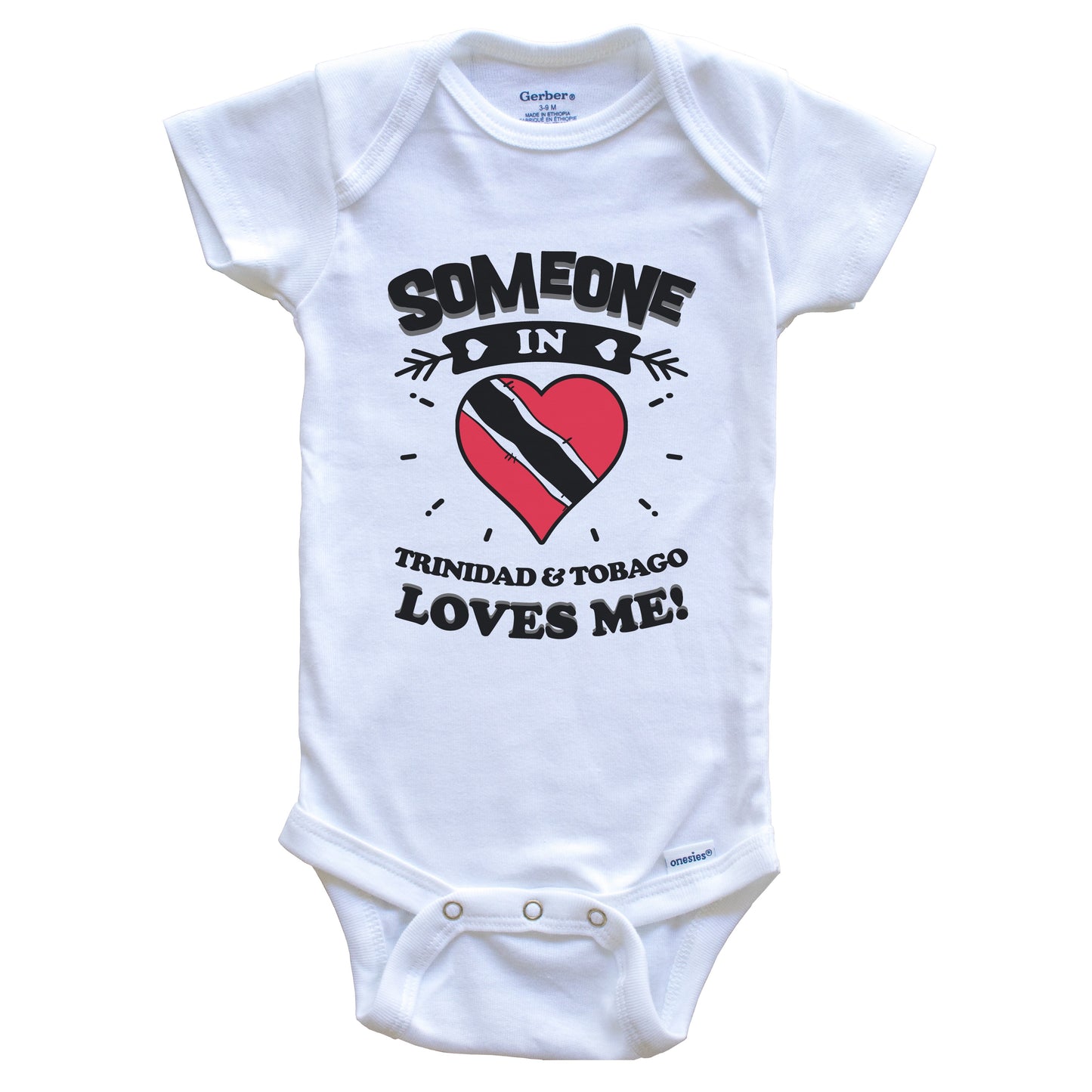 Someone In Trinidad and Tobago Loves Me Trinidadian Flag Heart Baby Onesie