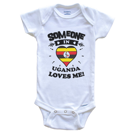 Someone In Uganda Loves Me Ugandan Flag Heart Baby Onesie