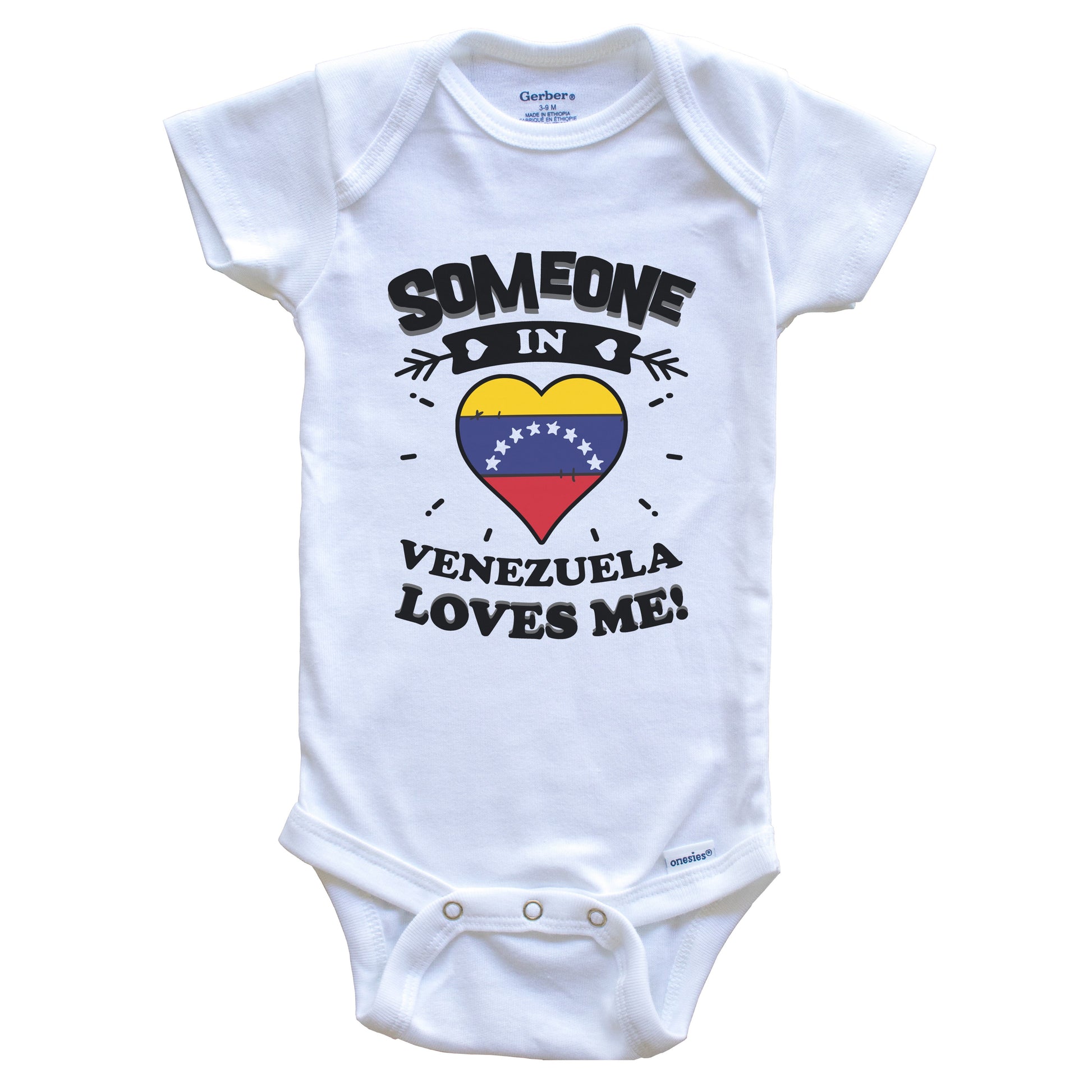 Someone In Venezuela Loves Me Venezuelan Flag Heart Baby Onesie